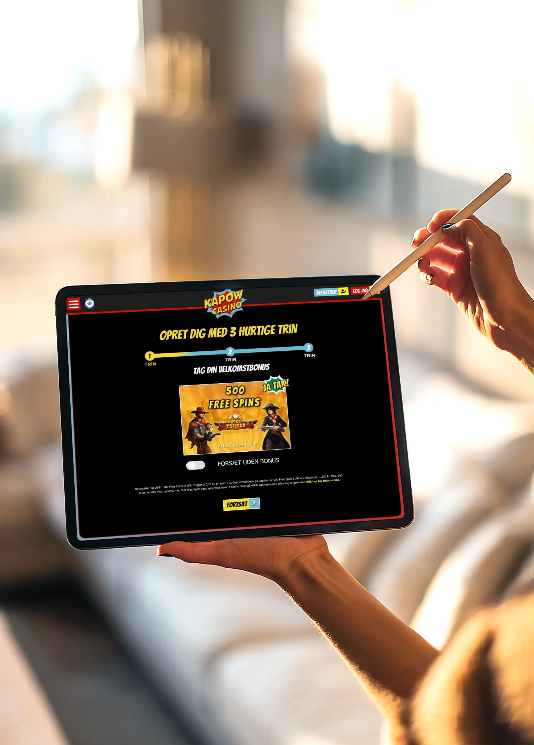 Registrering hos Kapow Casino
